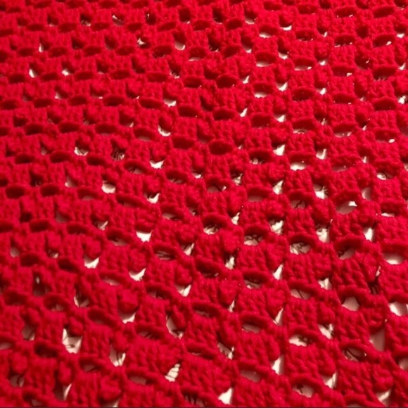 Beautiful Handmade Scarlet Red Afghan - Picture 4 of 6